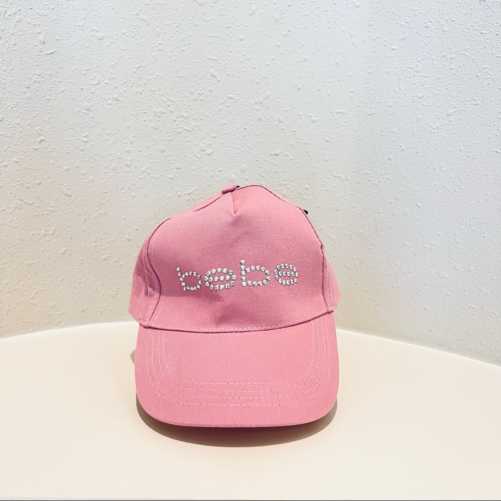 BEBE Sport Rhinestud Logo Dusty Rose Baseball Hat OS NWT